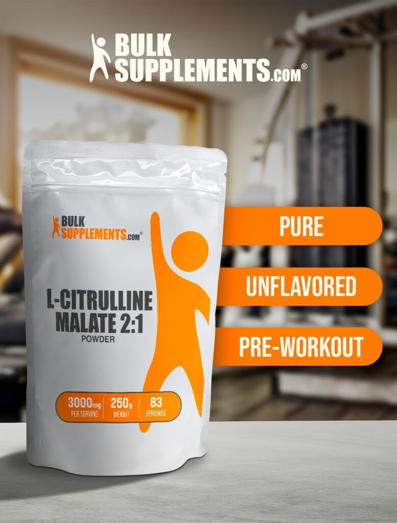 BulkSupplements.com L-Citrulline Malate 2:1 Powder - L Citrulline Malate Supplement, Citrulline Malate Powder - Unflavored  Gluten Free - 3g per Servings, 1kg (2.2 lbs) (Pack of 1)