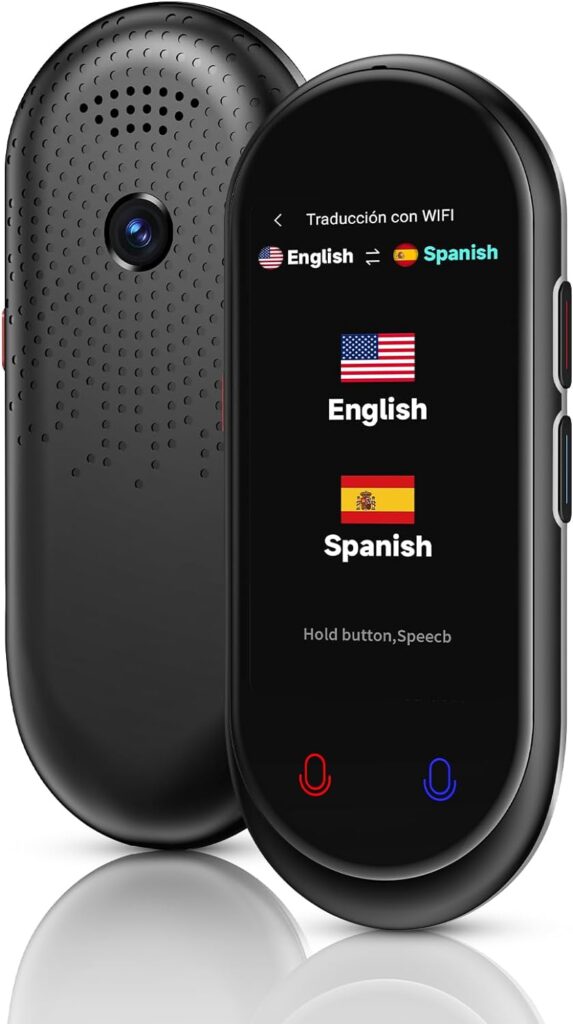 Language Translator Device, Instant Translator No WiFi Needed, 5-Way Portable Translator, Real Time 138 Languages and Accents with WiFi/Offline/Photo Support for Travel, Learning and Business (Black)