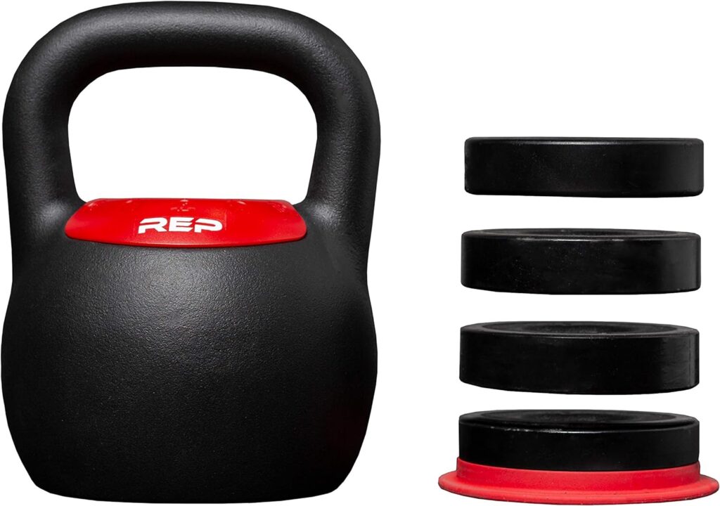 Rep Fitness Adjustable Kettlebell with Matte Powder Coating – Quickly Select From Multiple KG or LB Weight Options for HIIT and Cross-Training Workouts