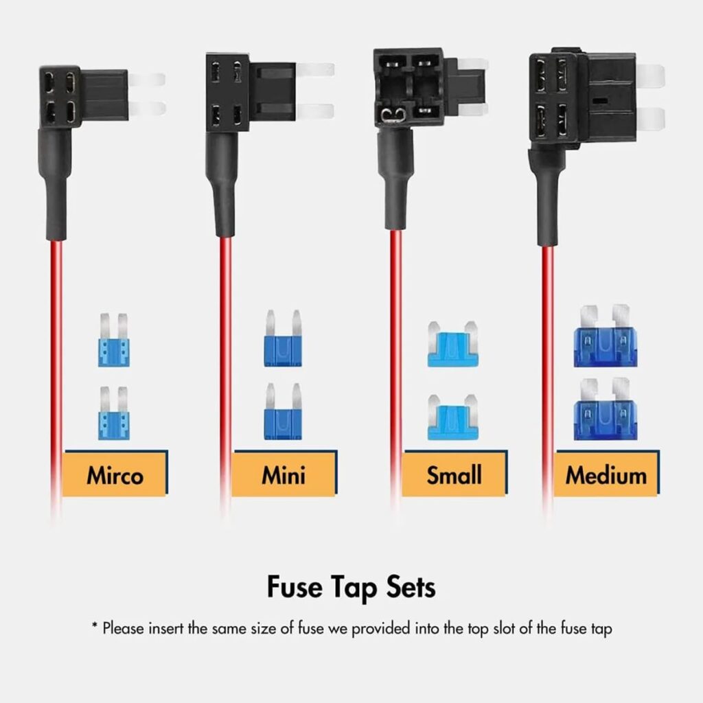 WOLFBOX USB C Hardwire Kit for G840S/G930/G850/G900/840H Mirror Dash Cam, not Suitable for G890, Parking Monitor with Multiple Size connectors